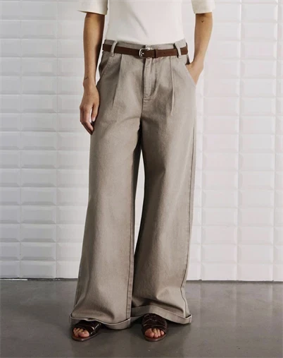 Withblack - WBLSteffi Wide Bukser - Grey Sand